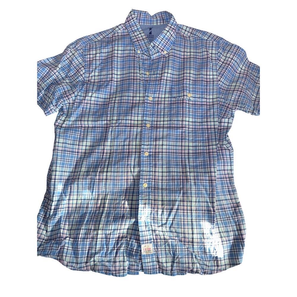 IZOD SEASIDE POPLIN shirt size L LARGE